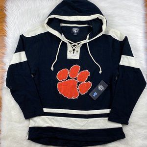 Clemson Tigers Lace Up Jersey Hockey Style Hoodie Men L or XL